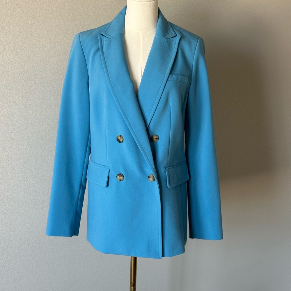 Elegant Ann Taylor Factory Women’s Double-Breasted Blue Blazer-6